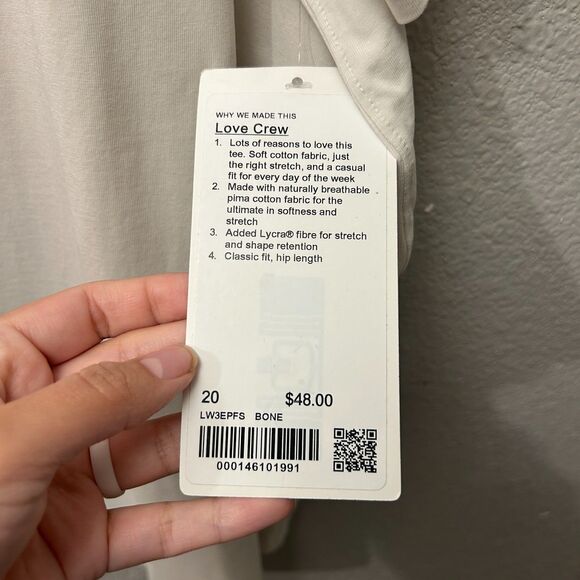 NWT Lululemon Love Crew Color Bone Size 20 - Picture 5 of 12
